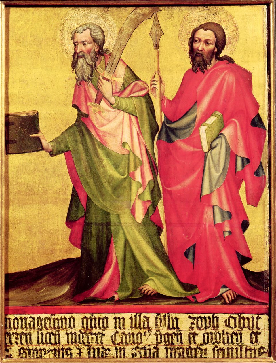 SS. Bartoloměje a Tomáše, pravá deska z Epitafu Jana z Jeranu, 1395 (tempera na desce) od Bohemian School