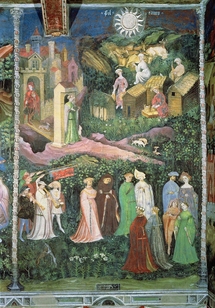 Měsíc červen, cca 1400 (freska) od Bohemian School