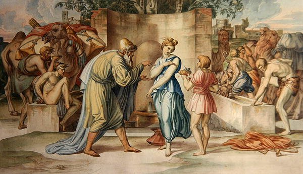 Elisha a Rebecca u fontány od Bonaventura Genelli