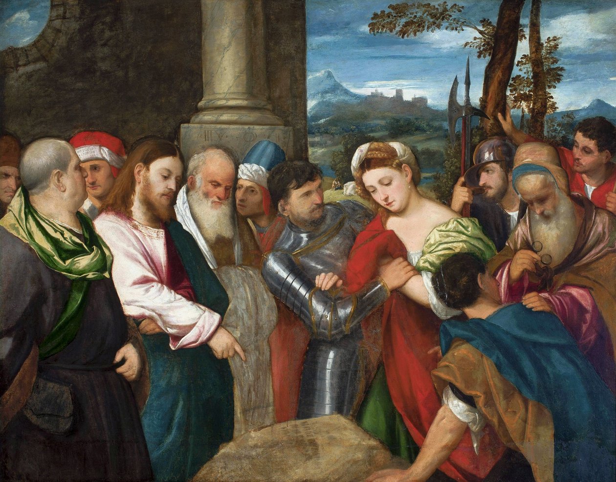 Kristus a cizoložnice od Bonifazio Veronese