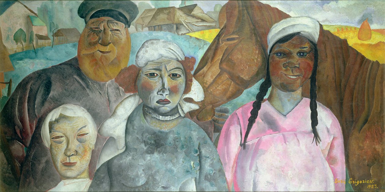 Rolnická rodina, 1923 od Boris Dmitrievich Grigoriev