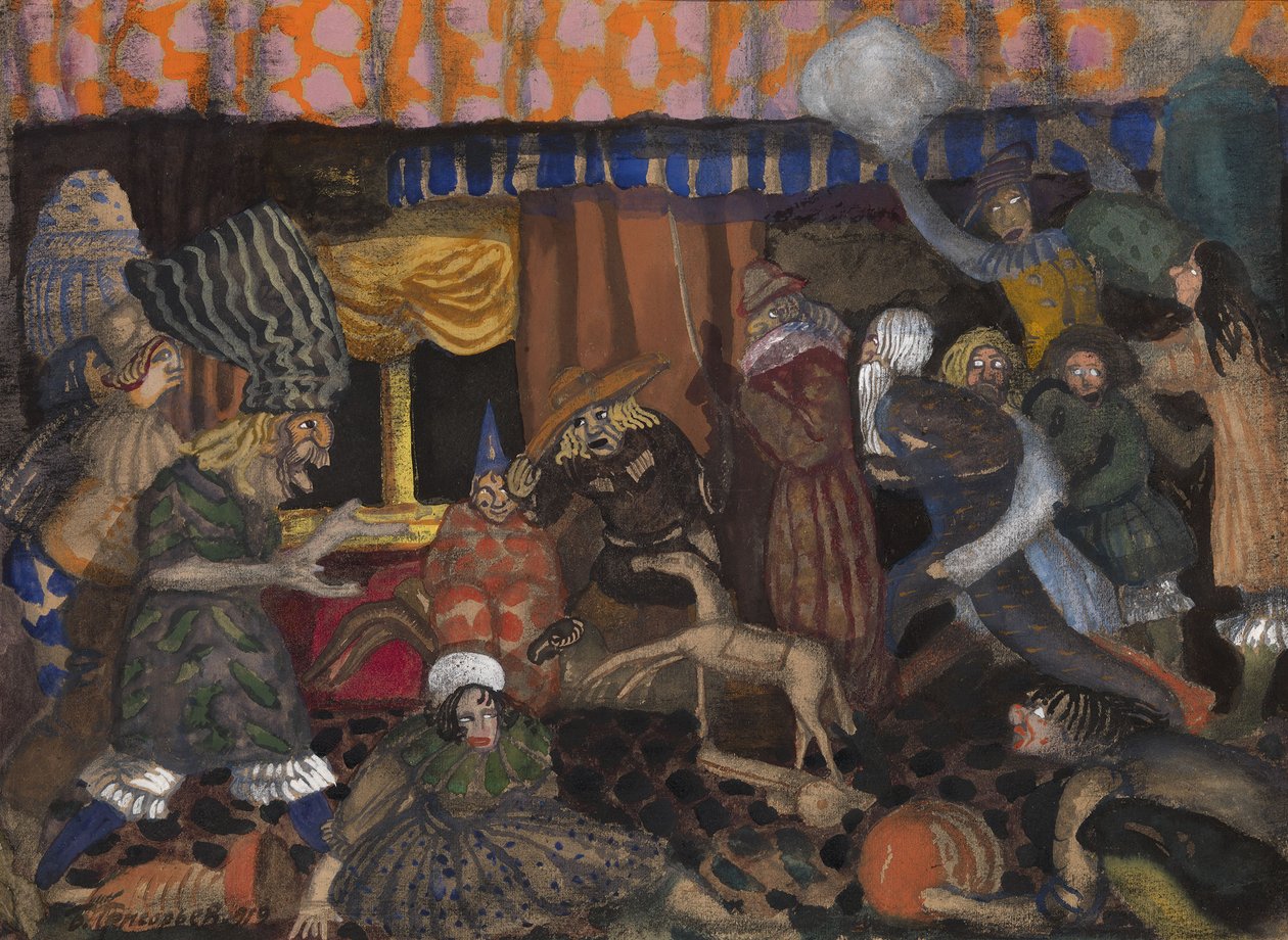 Dětská maškaráda, 1912 od Boris Dmitrievich Grigoriev