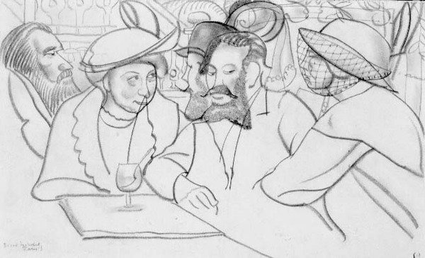 V kavárně od Boris Dmitrievich Grigoriev