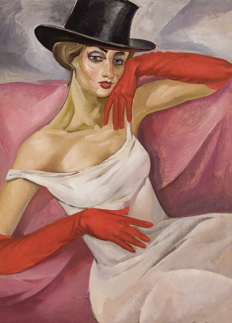 Dáma v cylindru od Boris Dmitrievich Grigoriev