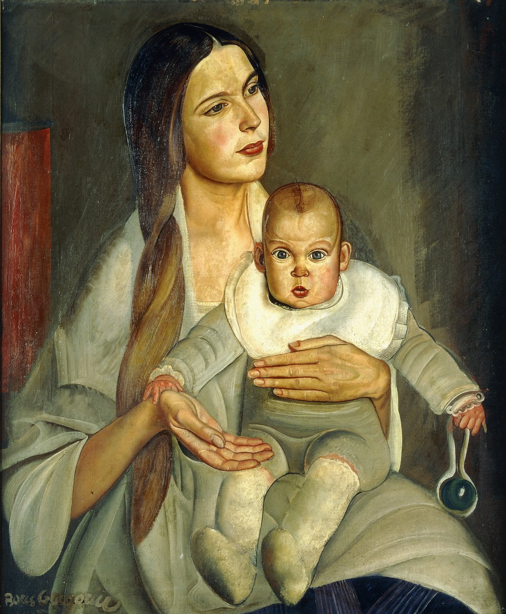 Mateřství od Boris Dmitrievich Grigoriev