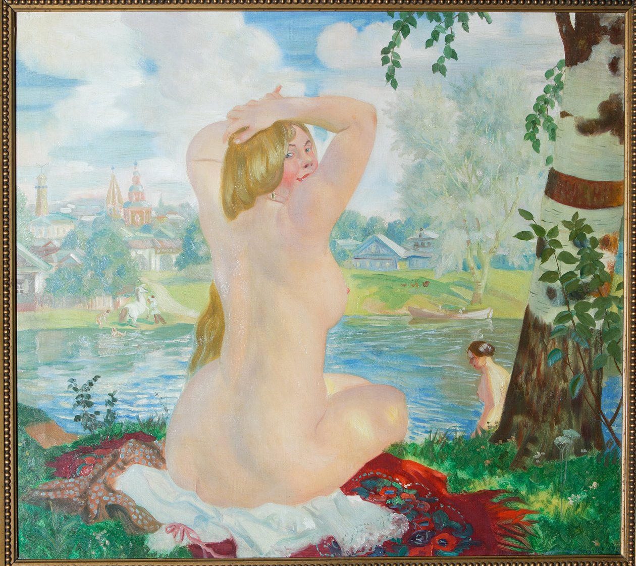 Koupání, 1921 od Boris Mikhailovich Kustodiev
