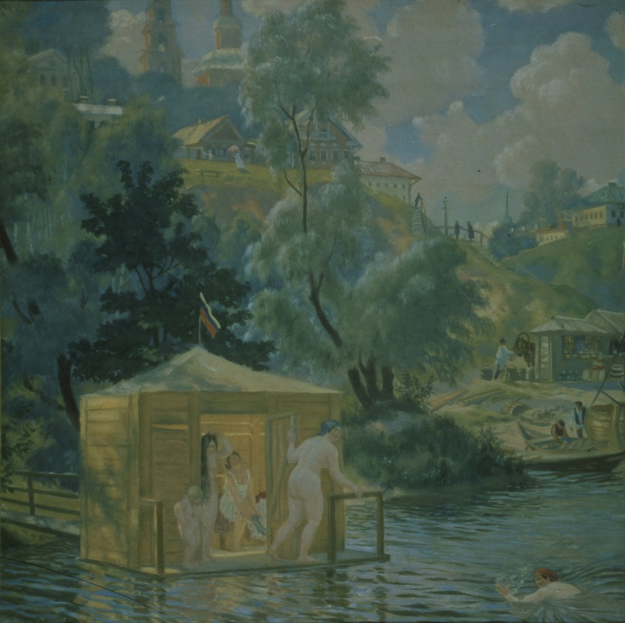 Koupání, 1921 od Boris Mikhailovich Kustodiev