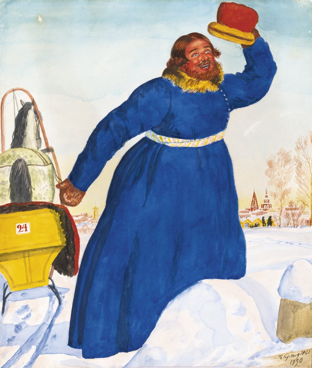 Kočí, 1920 od Boris Mikhailovich Kustodiev