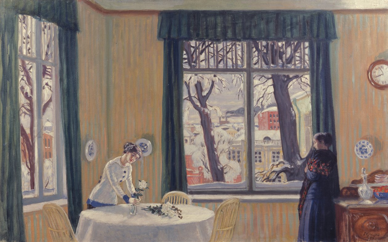 V pokoji. Zima, 1915 od Boris Mikhailovich Kustodiev