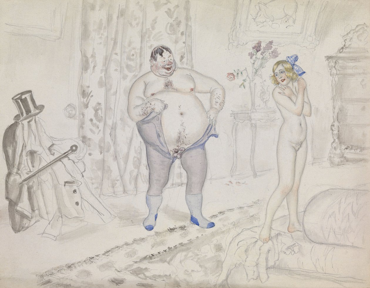 Pozdní noční setkání od Boris Mikhailovich Kustodiev
