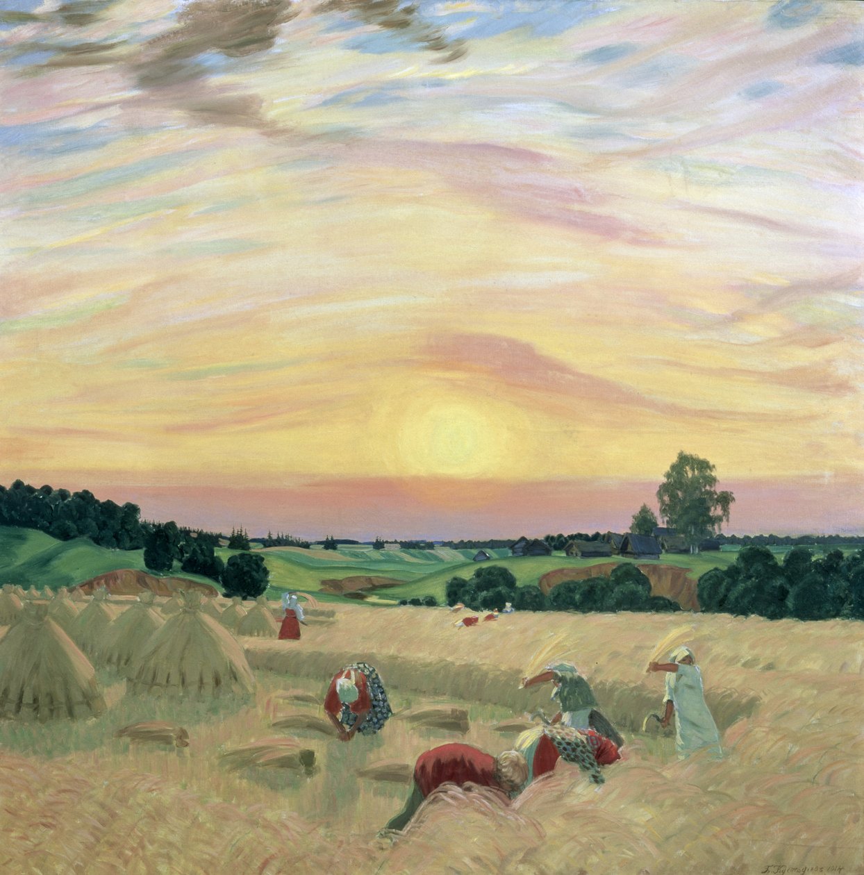 Sklizeň, 1914 od Boris Mikhailovich Kustodiev