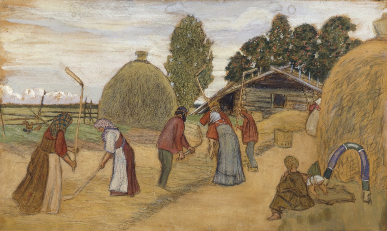 Mláto, 1918 od Boris Mikhailovich Kustodiev