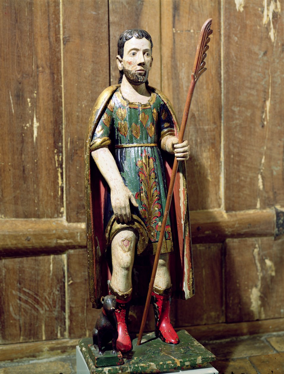 St. Rocco (1295-1327) (polychromované dřevo) od Brazilian School