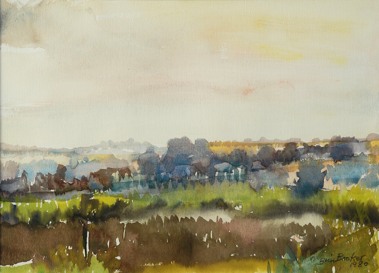 River through the Meadow, 1980 (wc na papíře) od Brenda Brin Booker