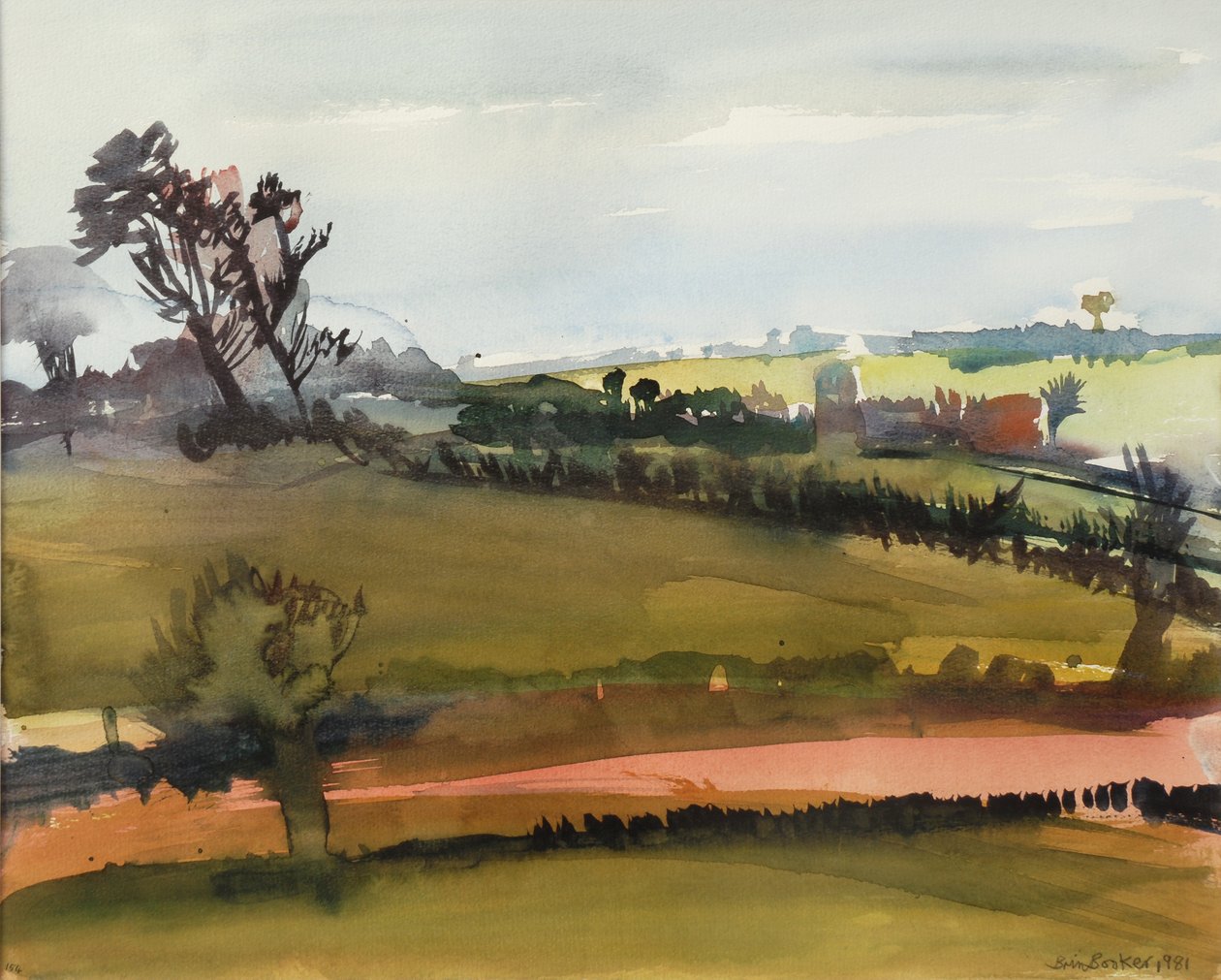 The Farm Road, 1981 (wc na papíře) od Brenda Brin Booker