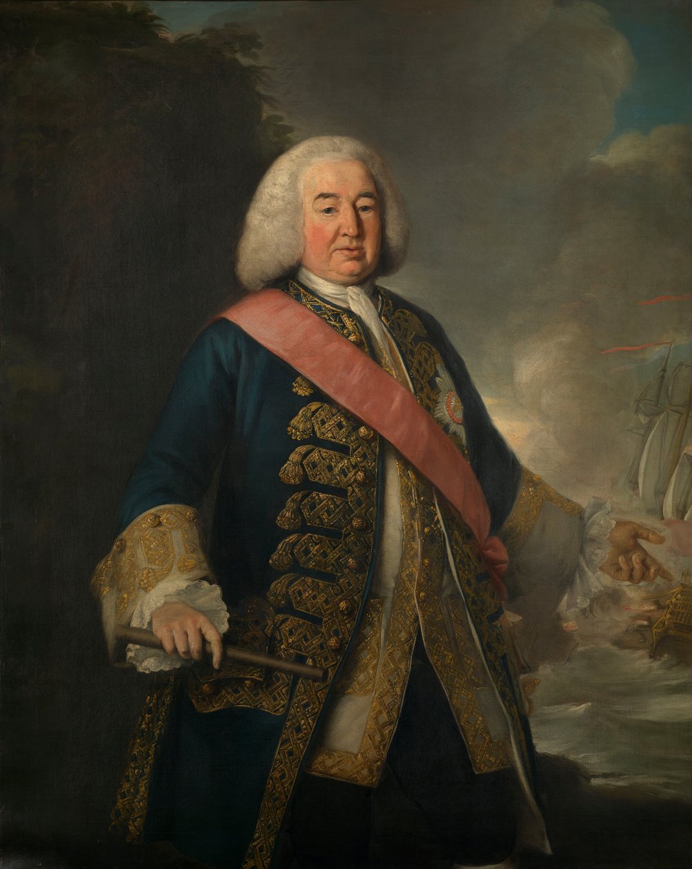 Admirál sir William Rowley (asi 1690-1768) od British School