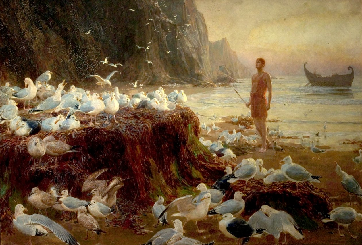 Tulák po starém světě, 1887 od Briton Riviere
