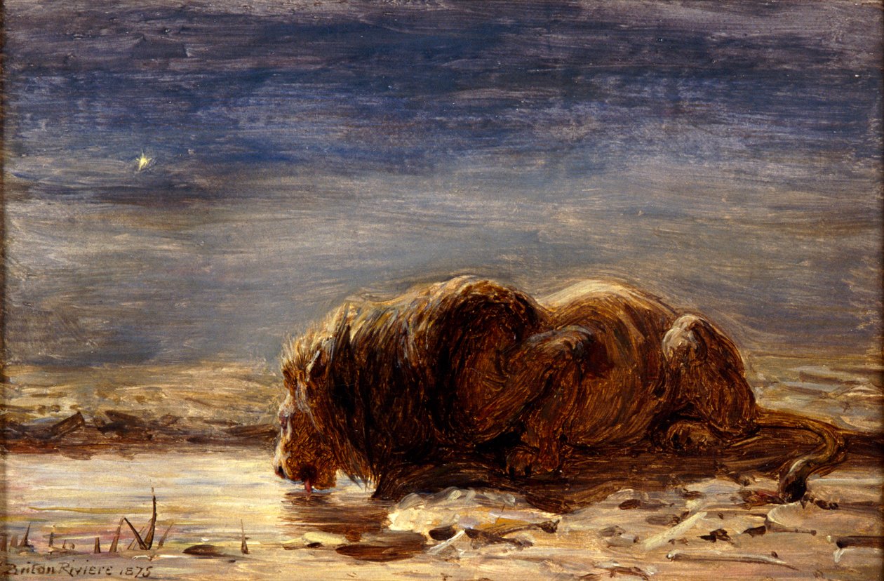 Král pije, 1875 od Briton Riviere