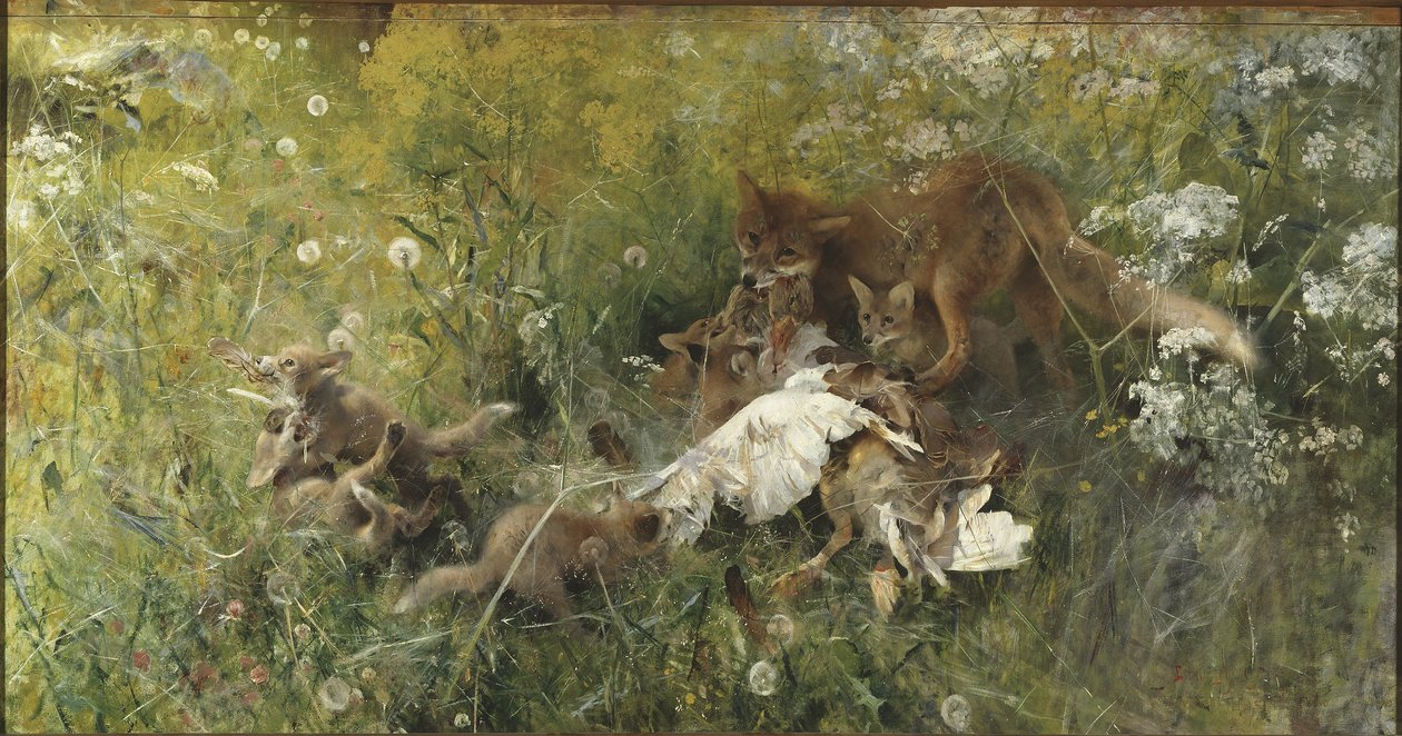 Liščí rodinka od Bruno Andreas Liljefors