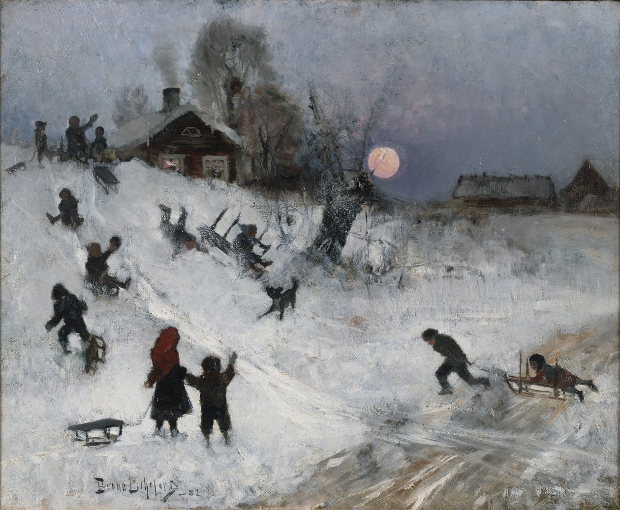 Sáňkování, 1882 od Bruno Andreas Liljefors
