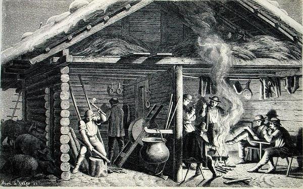 The Chalet on the Bundalp (rytina) od Buri and Jeker