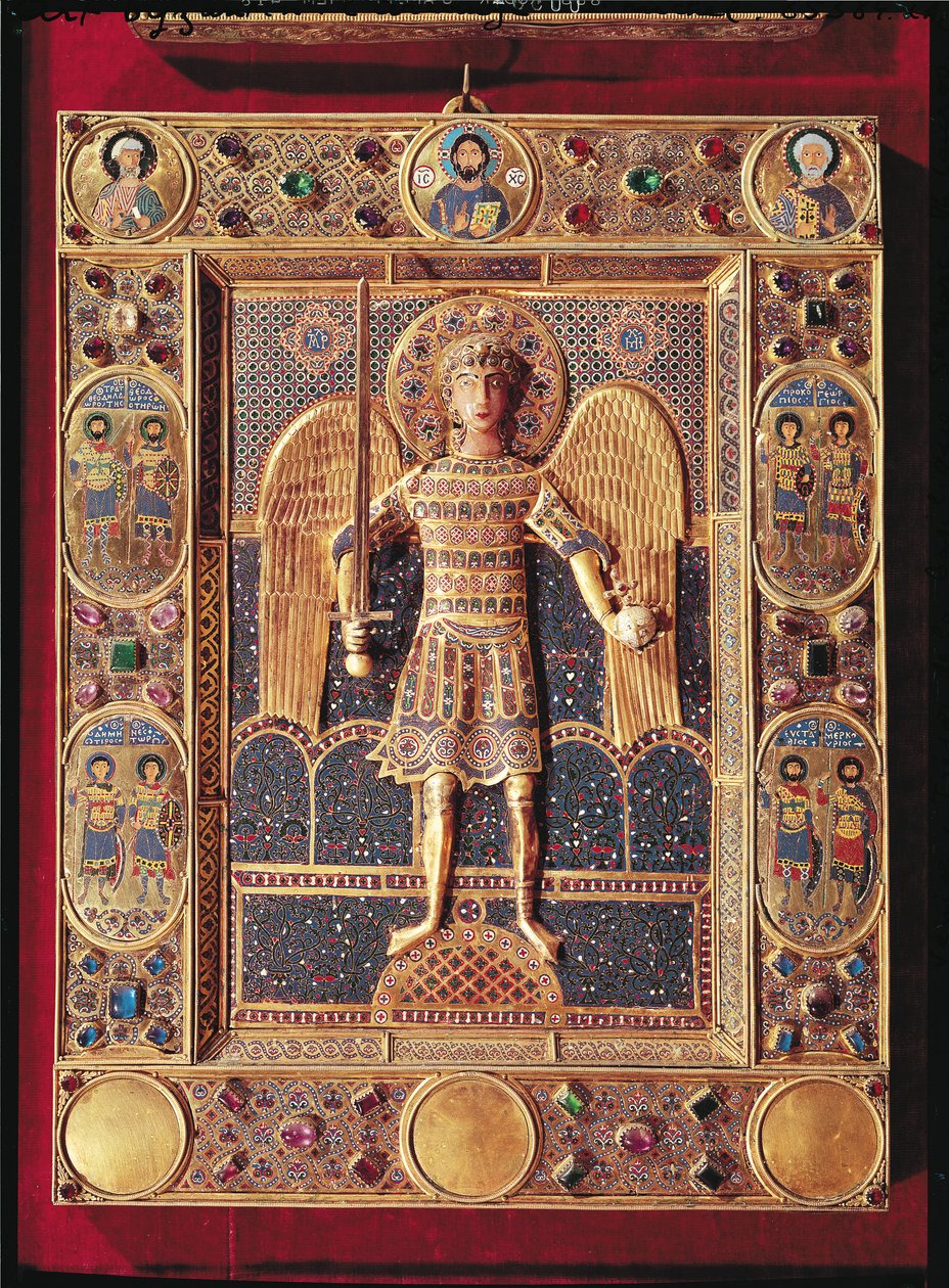 Smaltovaná deska s vyobrazením archanděla Michaela (smalt a drahé kameny) od Byzantine