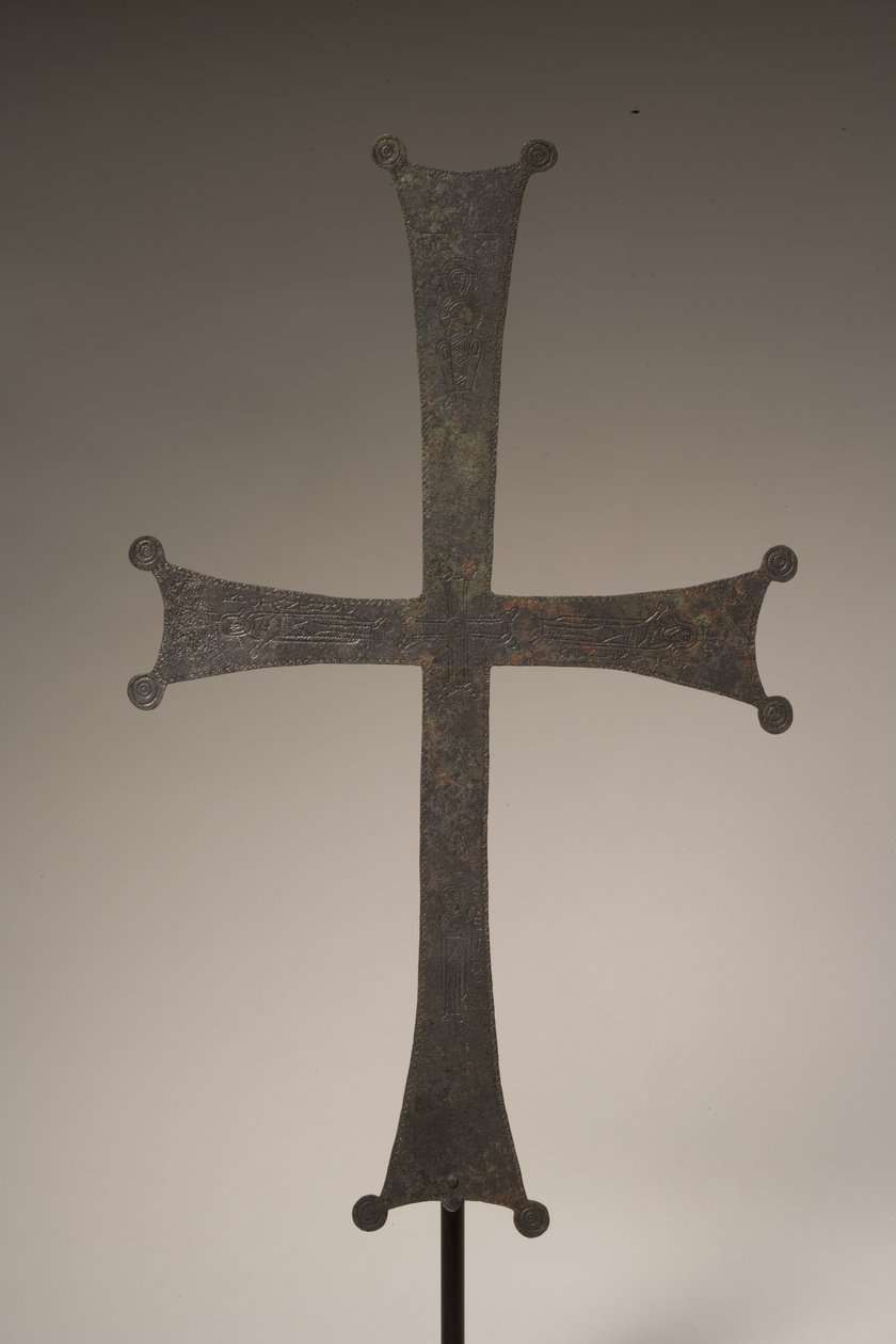 Procesní kříž s vyřezávaným nápisem, 10.-12. století našeho letopočtu (bronz) (viz také 247952) od Byzantine