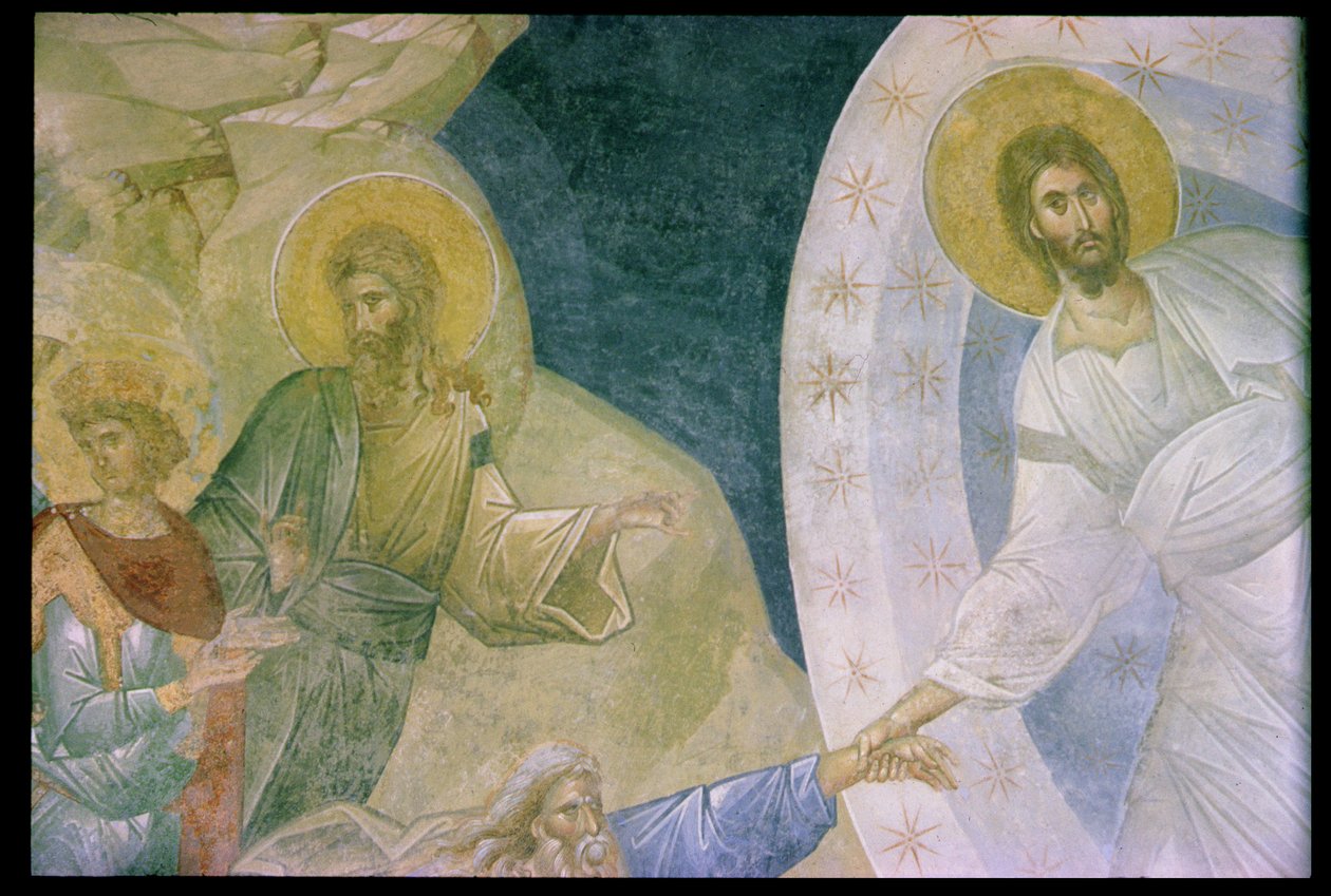 Anastasis, vyobrazená na Parecclesion, z kláštera Chora od Byzantine