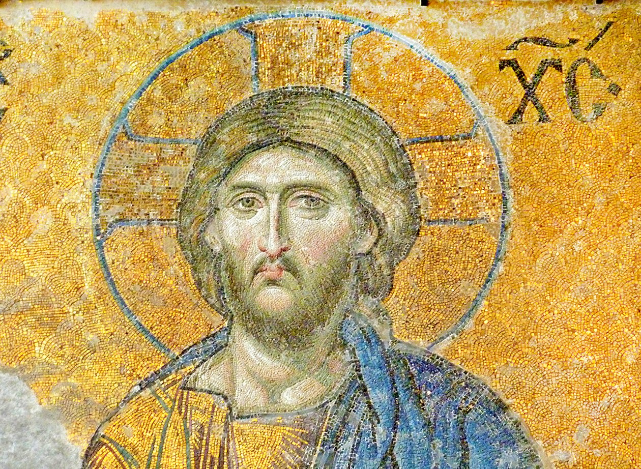 Mozaika Deësis zobrazující Krista, Hagia Sophia, Turecko, c.1261 (mozaika) od Byzantine