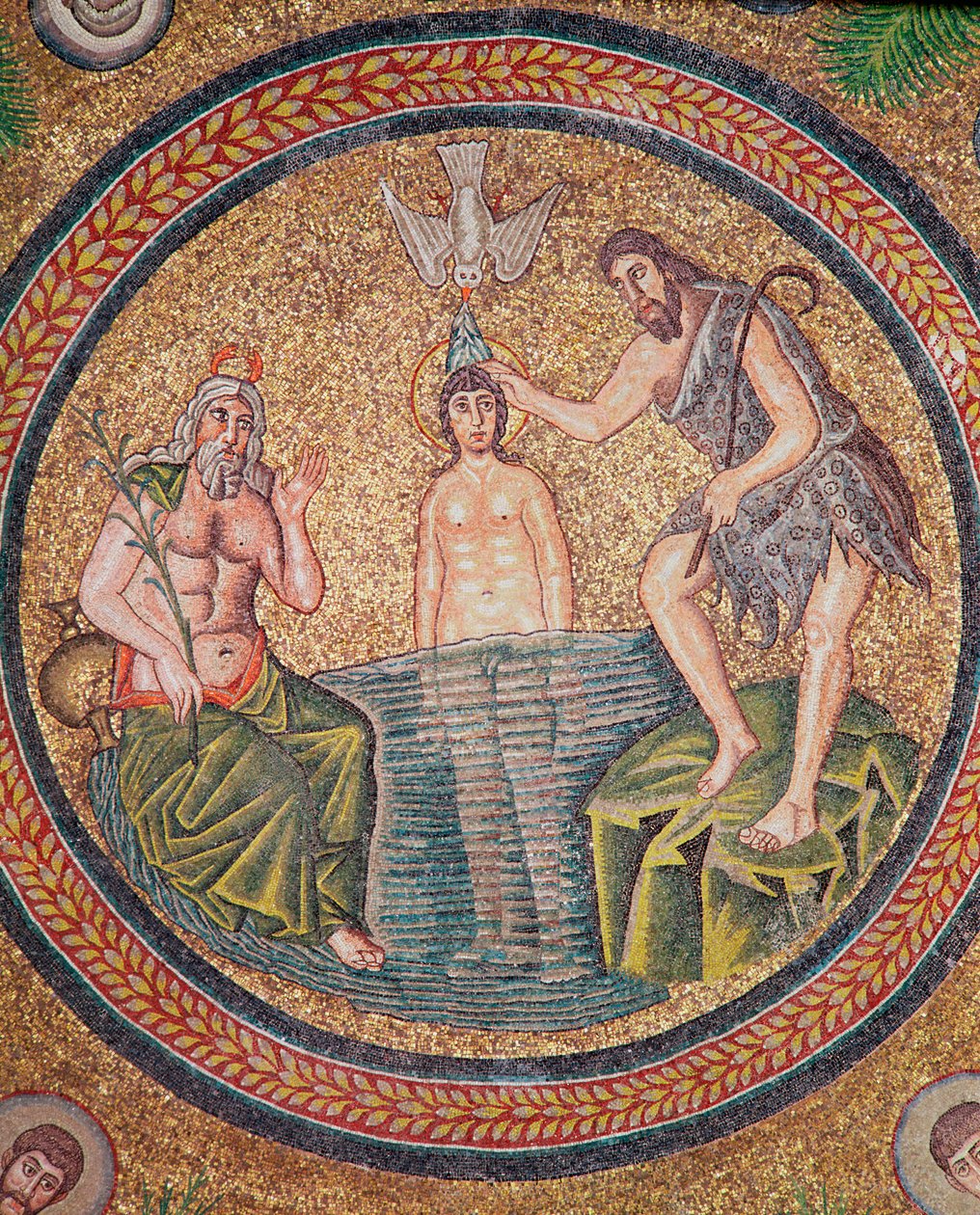 Křest Krista od Jana Křtitele (mozaika) (detail 244978) od Byzantine School