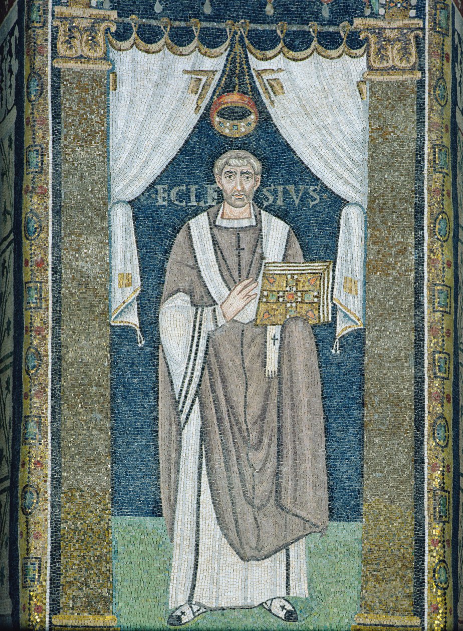 Ecclesio, biskup z Ravenny (mozaika) od Byzantine School