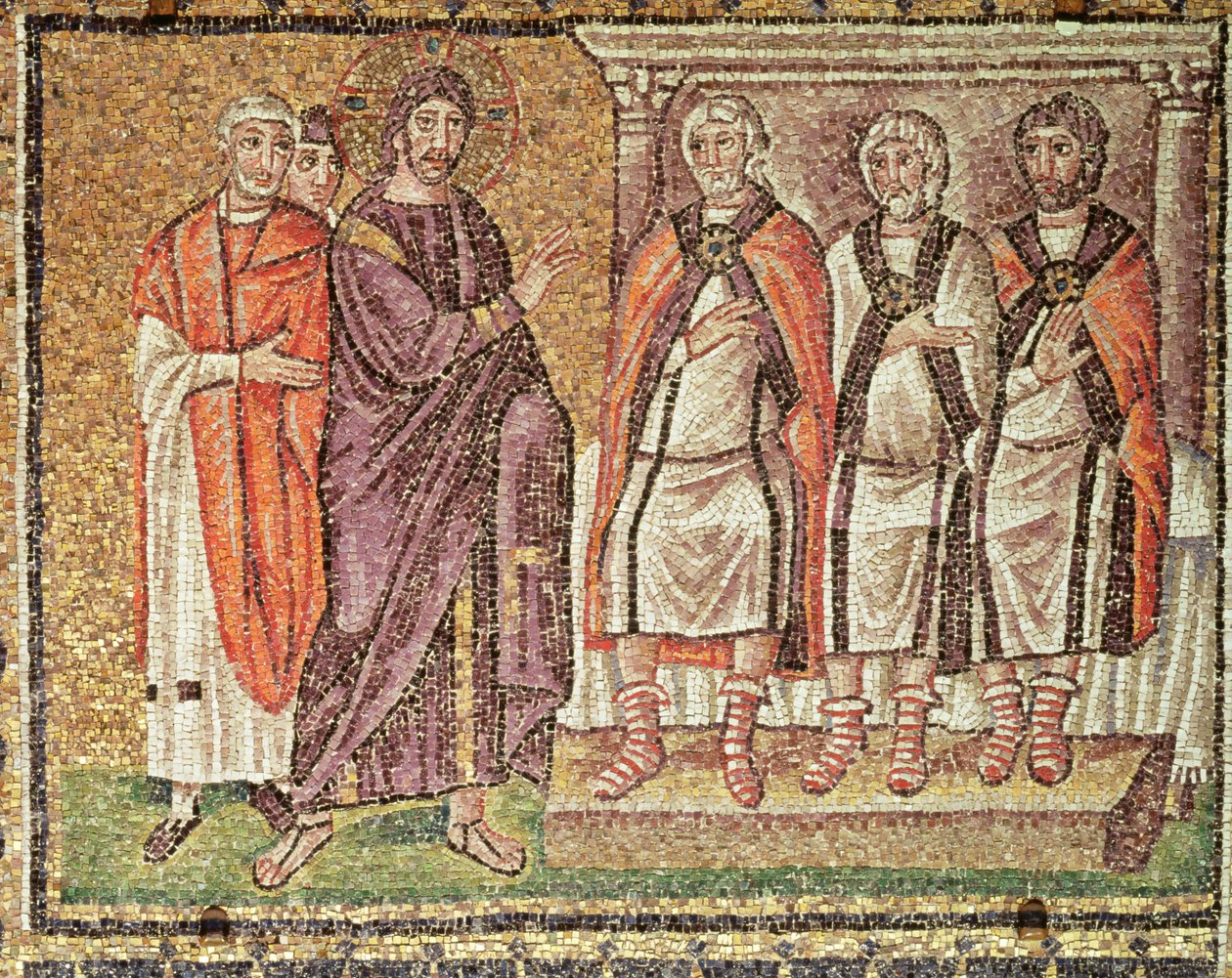 Ježíš před Kaifem, výjevy ze života Kristova (mozaika) od Byzantine School