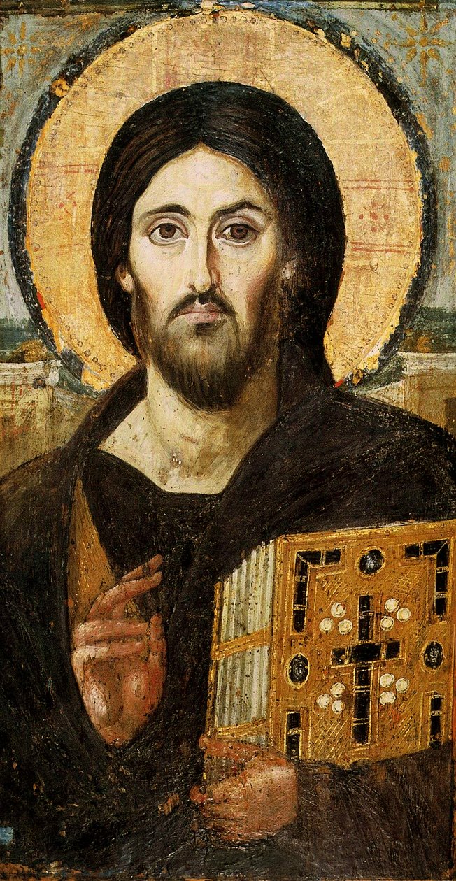 Christ Pantocrator (enkaustika na panelu) od Byzantine School