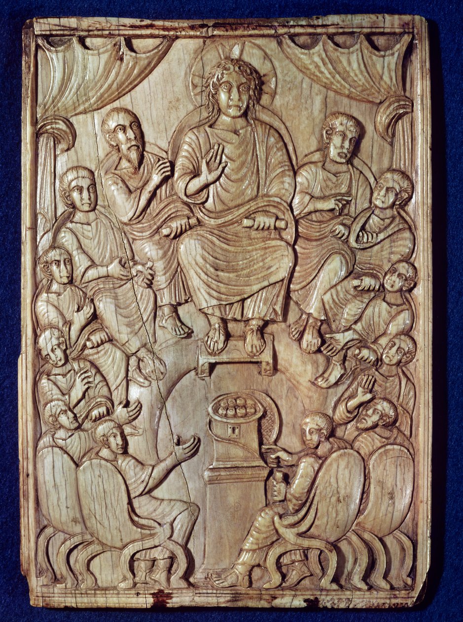 Kristus s dvanácti apoštoly od Byzantine School