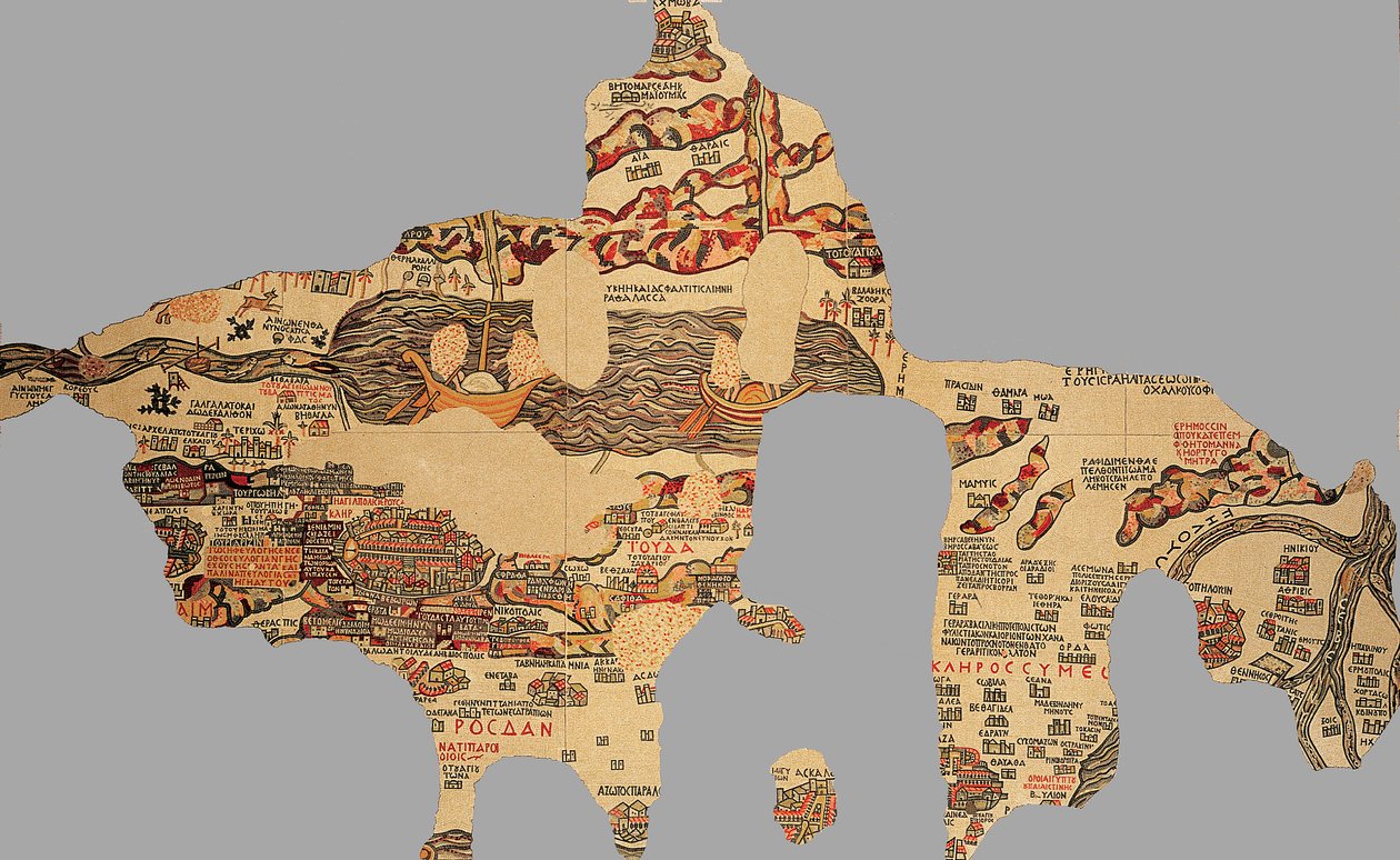 Mapa, Madaba, Jordánsko (mozaika) od Byzantine School
