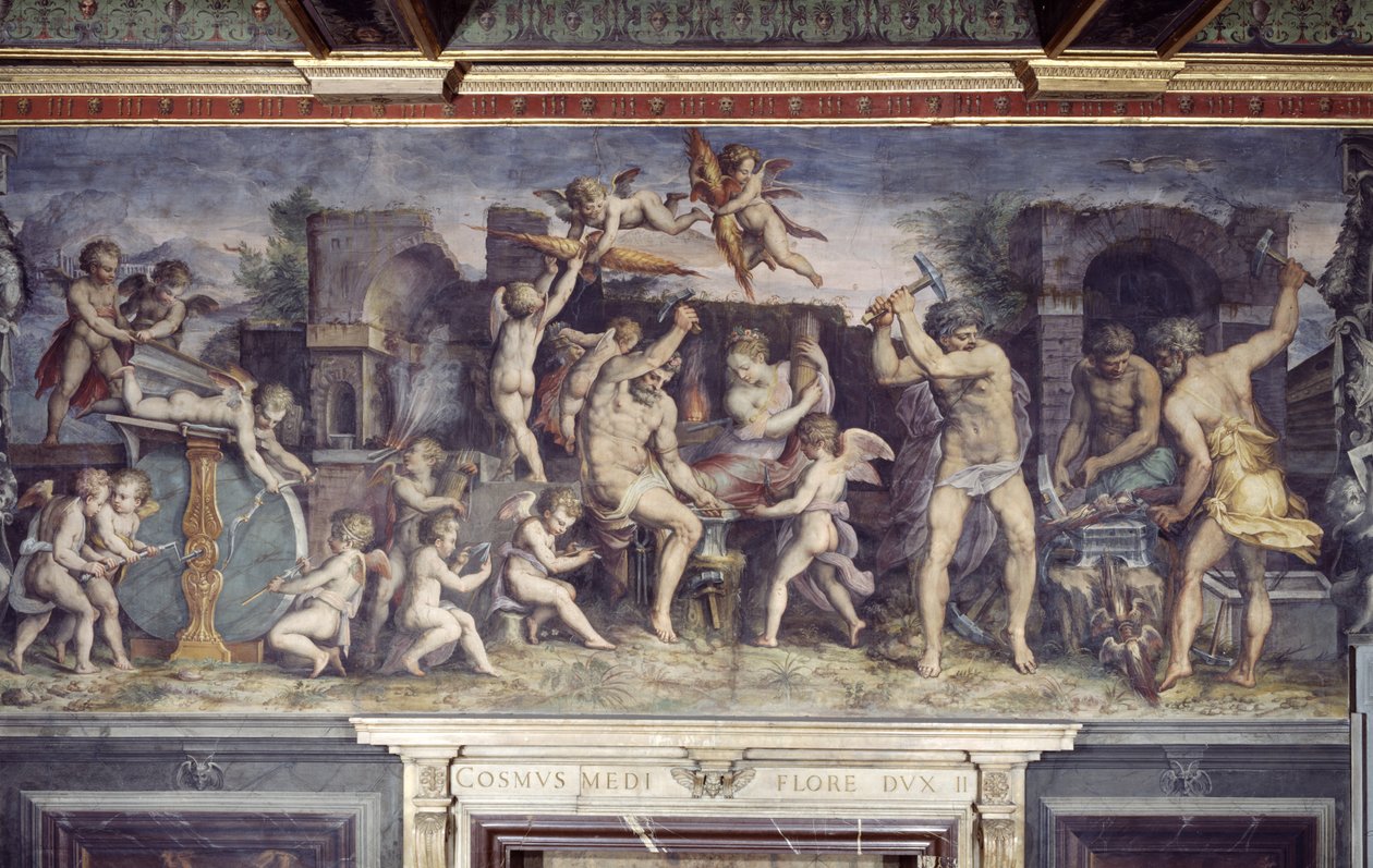 The Forge of Vulcan, 1555 od C. and Vasari, G. Gherardi