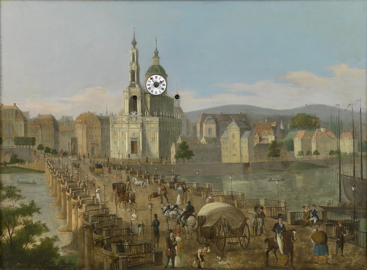 Vídeňské obrazové hodiny Biedermeier Drážďany od C. L. Hofmeister