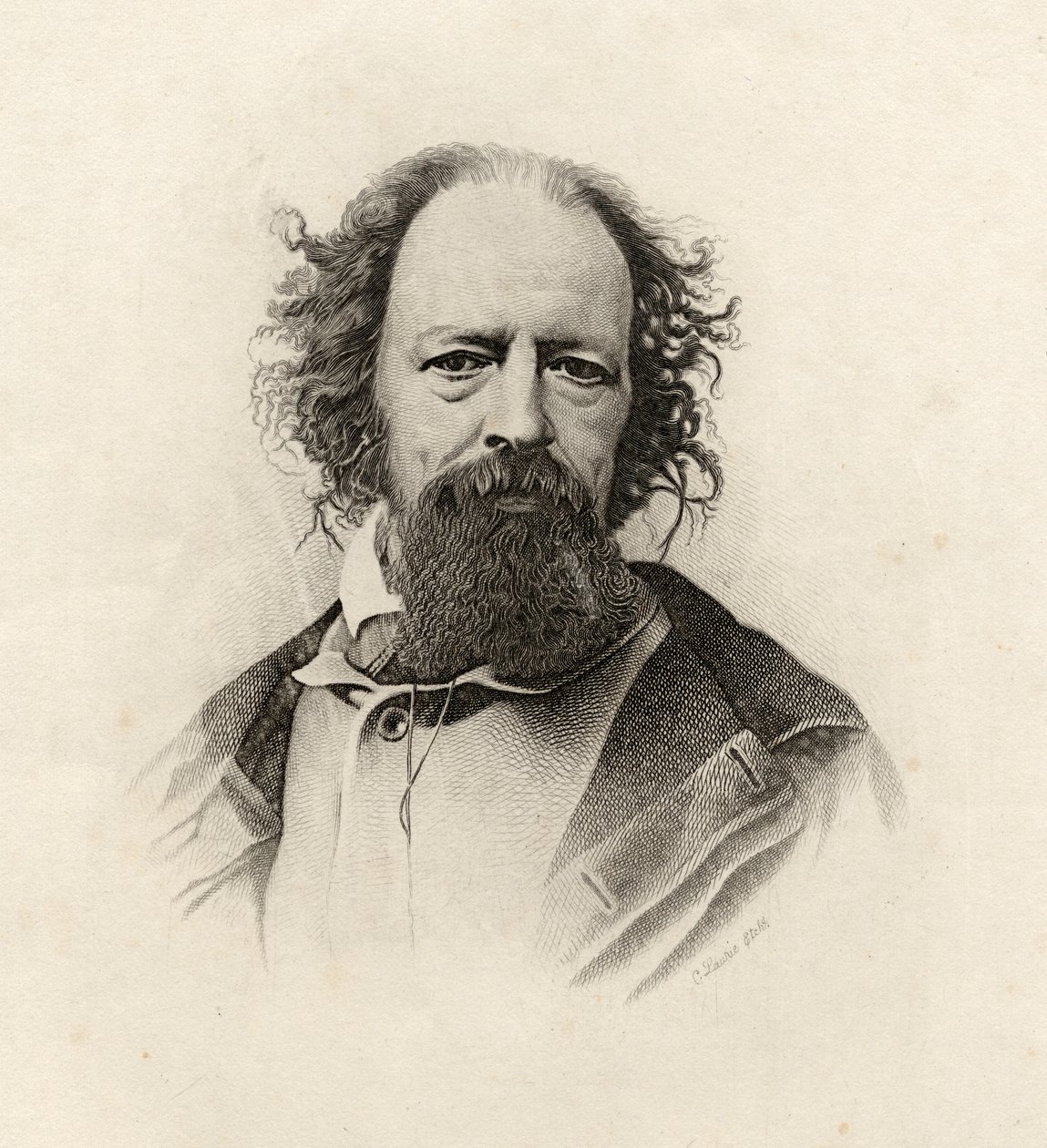 Portrét Alfreda, Lord Tennyson (1809-92) od C. Laurie