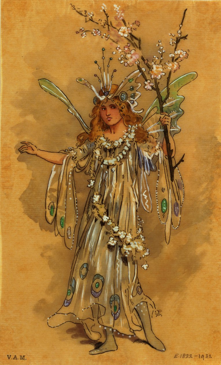 A Fairy, kostýmní návrh pro Sen noci svatojánské, produkoval R. Courtneidge v Princes Theatre, Manchester od C. Wilhelm