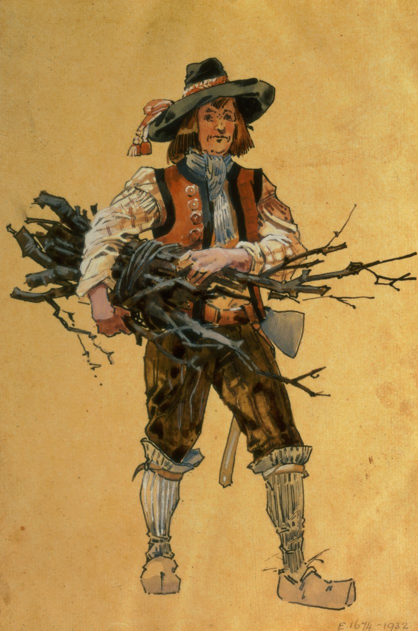 A Forester, kostýmní návrh pro As You Like It, produkoval R. Courtneidge v Princes Theatre, Manchester od C. Wilhelm
