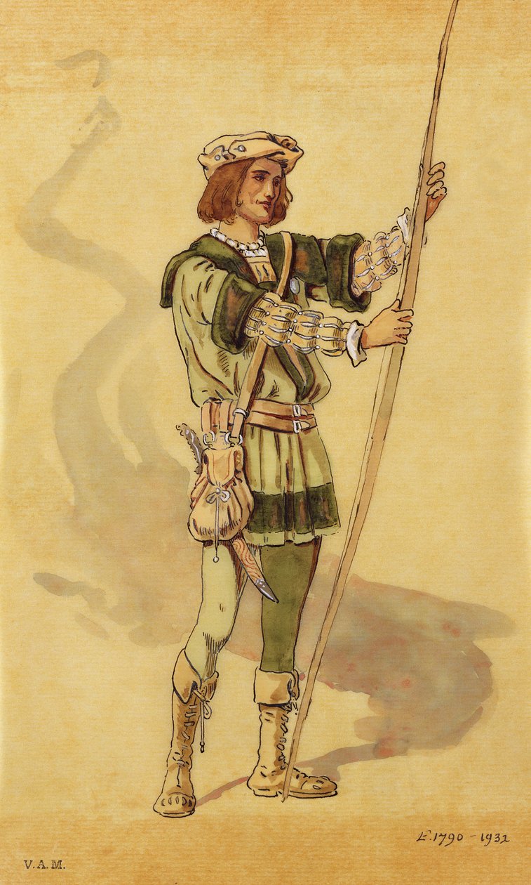 Orlando, kostýmní návrh pro Shakespearovo Jak se vám líbí, produkoval R. Courtneidge v Princes Theatre, Manchester od C. Wilhelm