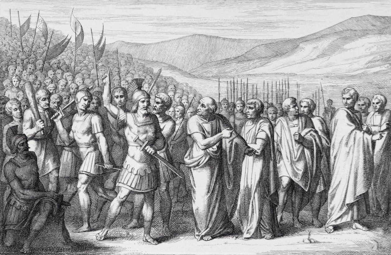 Secession of the People to Mons Sacer, rytý B.Barloccini, 1849 od C.C Perkins