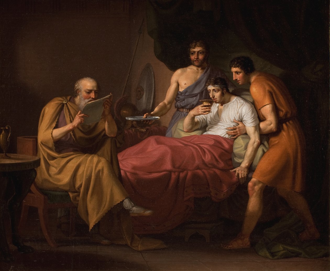 Alexandr Veliký na lůžku pro nemocné od Christoffer Wilhelm Eckersberg