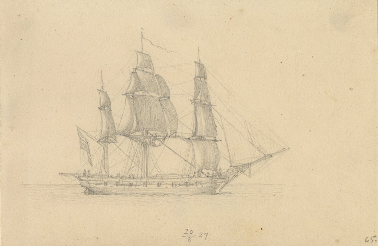 Korveta. od Christoffer Wilhelm Eckersberg