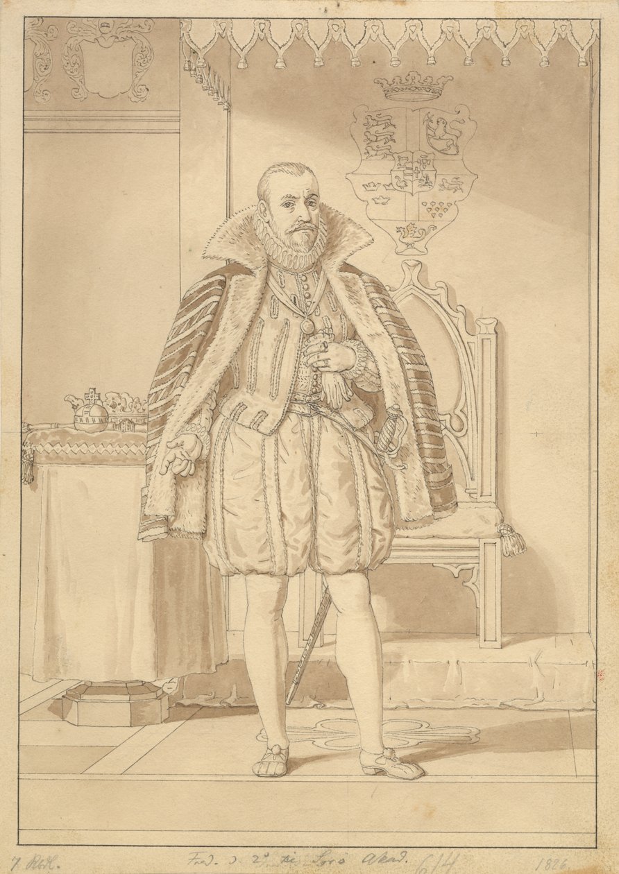 Frederik II v korunovačním kostýmu. od Christoffer Wilhelm Eckersberg
