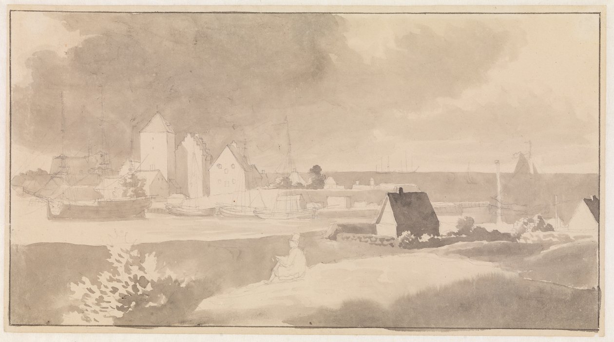Prospekt od Korsør od Christoffer Wilhelm Eckersberg