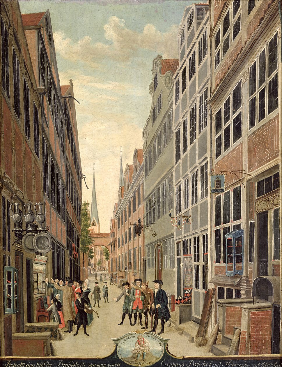 Brandstweite v Hamburku, 1775 od C. F. Feldt