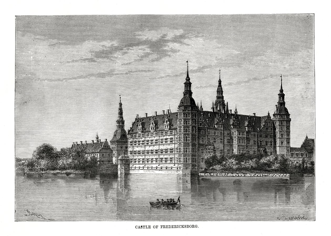 Zámek Frederiksborg, Kodaň, Dánsko, 1879 od C. Laplante