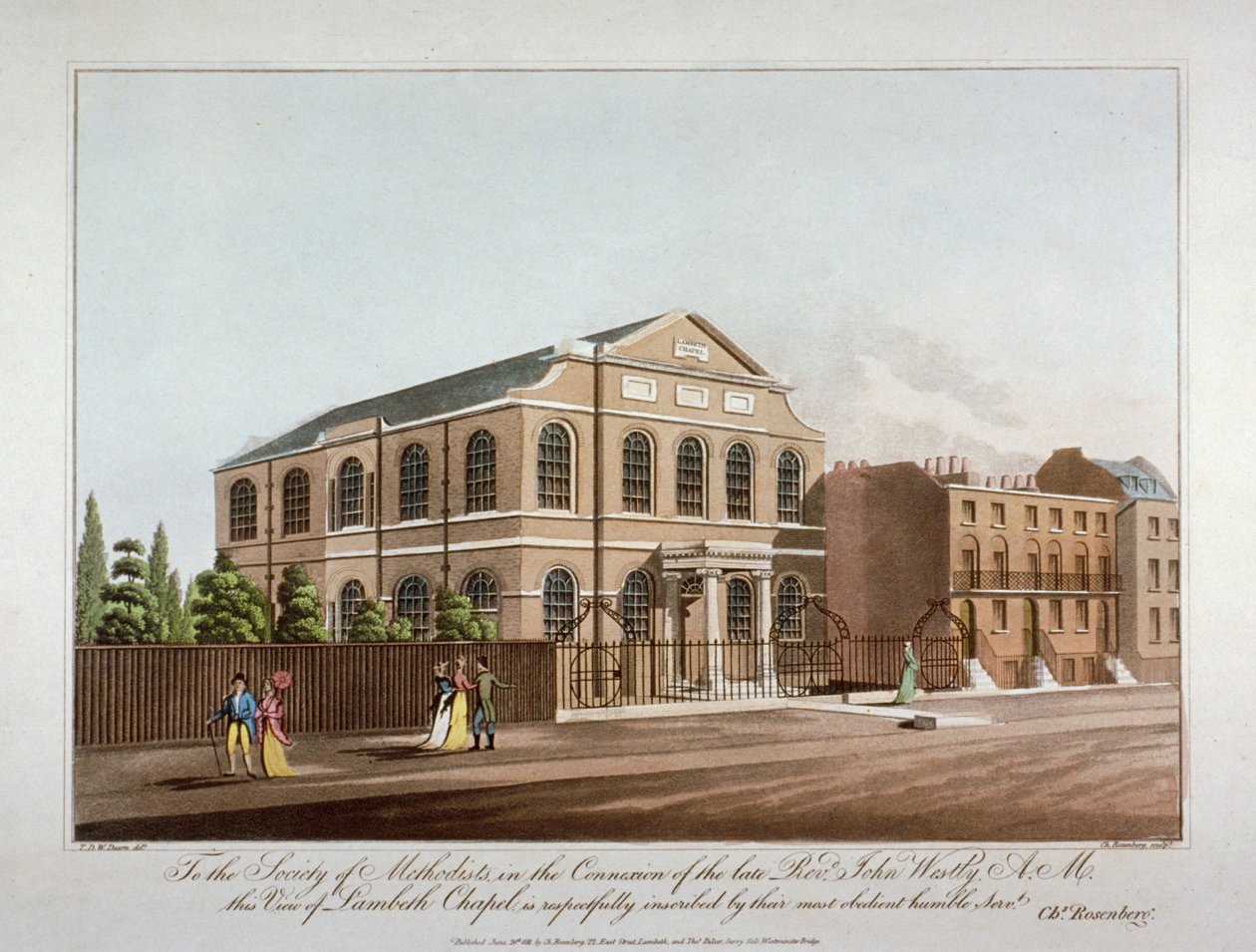 Metodistická kaple v Lambeth, Londýn, 1816. od C Rosenberg