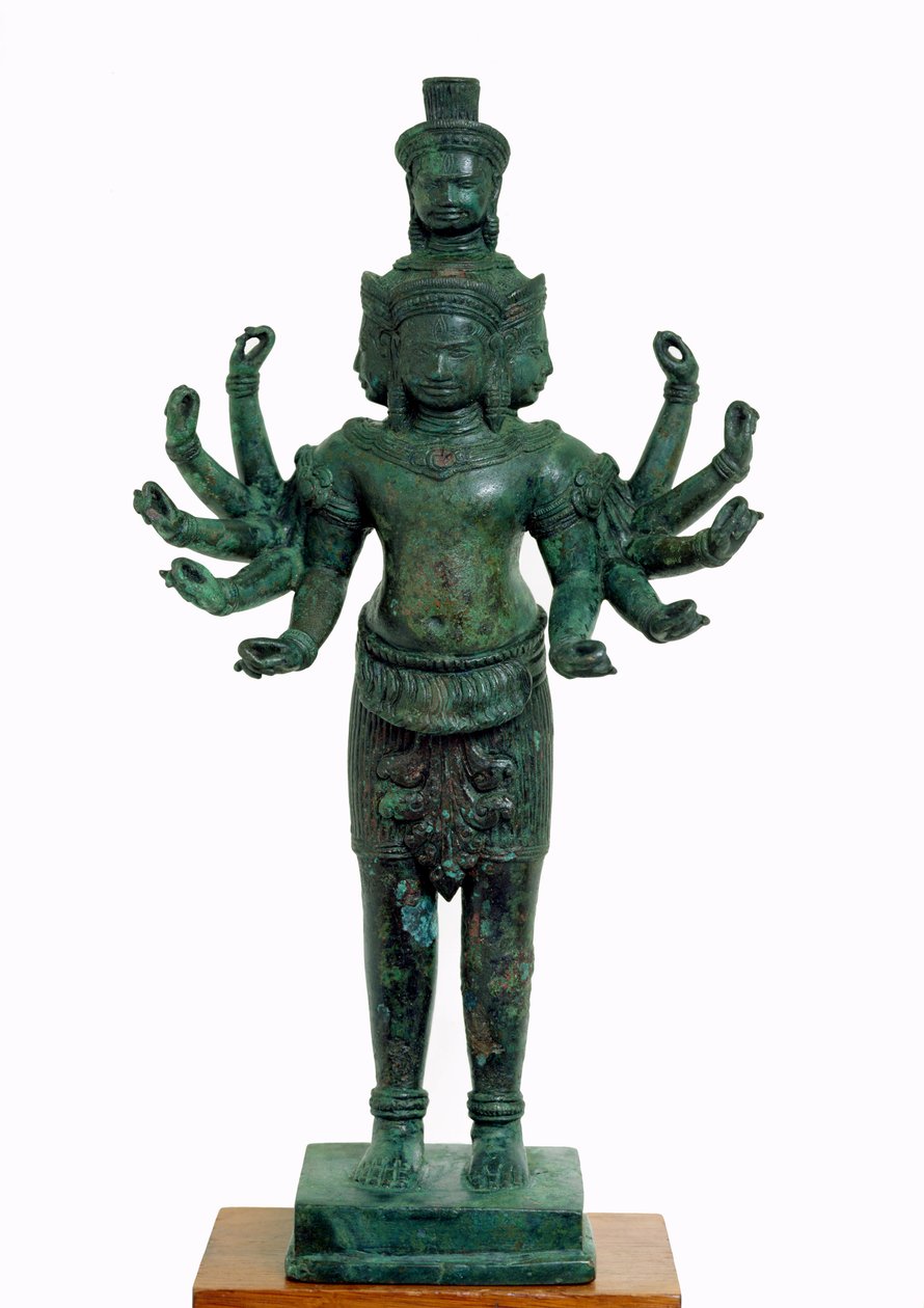Shiva s mnoha pažemi a hlavami, Angkor (bronz) od Cambodian School